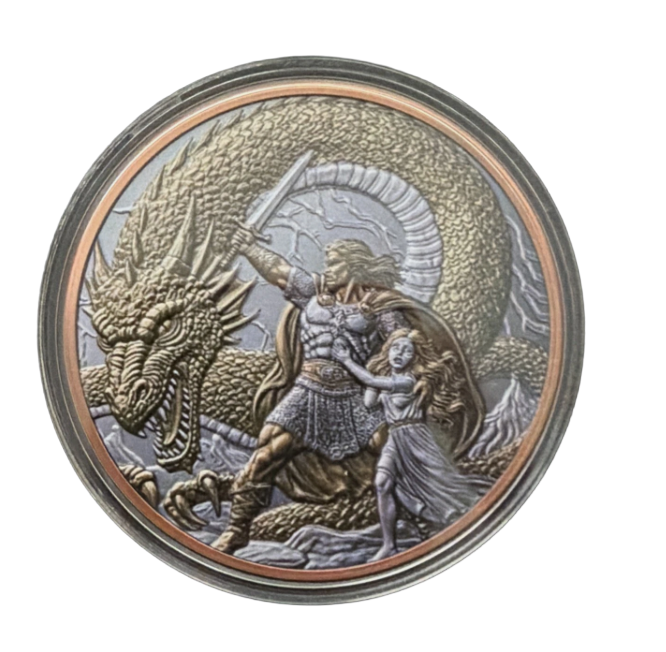 Dragon Slayer 5 oz Colorized Copper Coin