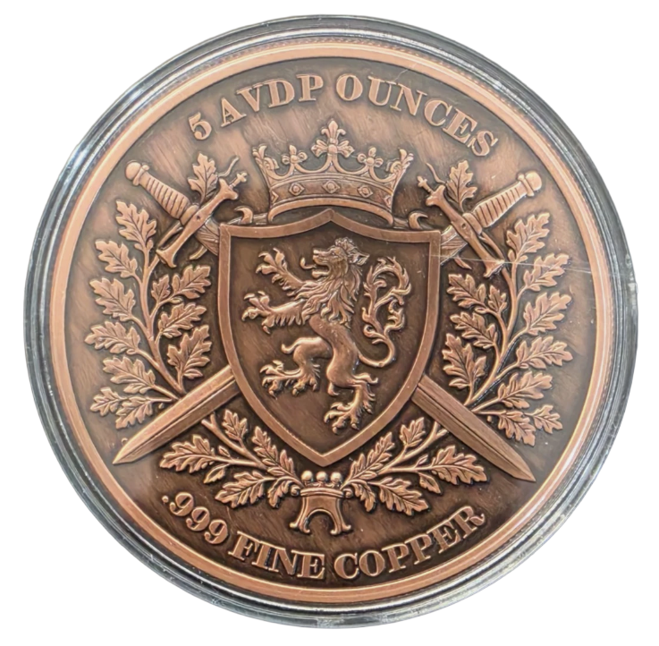 Knight of the Realm 5 oz Colorized Copper Round