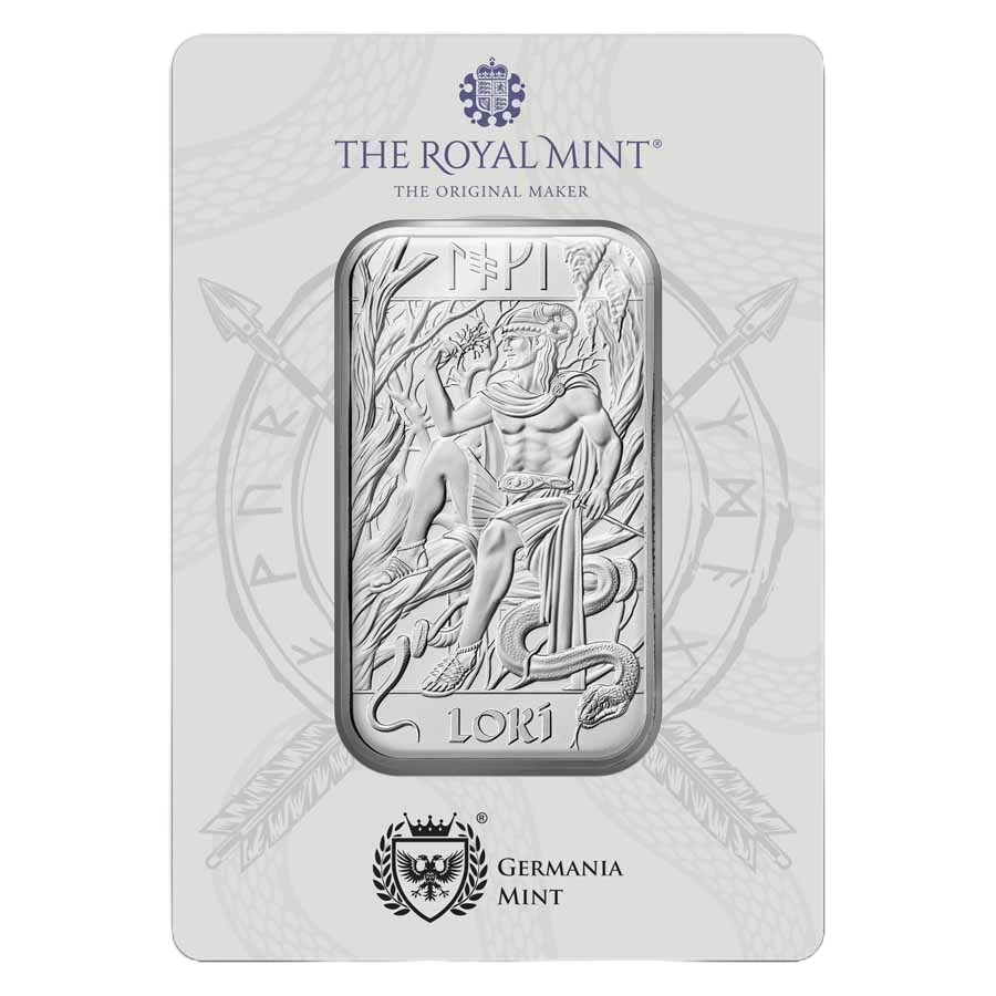 1 oz Silver Bar - The Royal Mint & Germania Mint Norse Gods: Loki