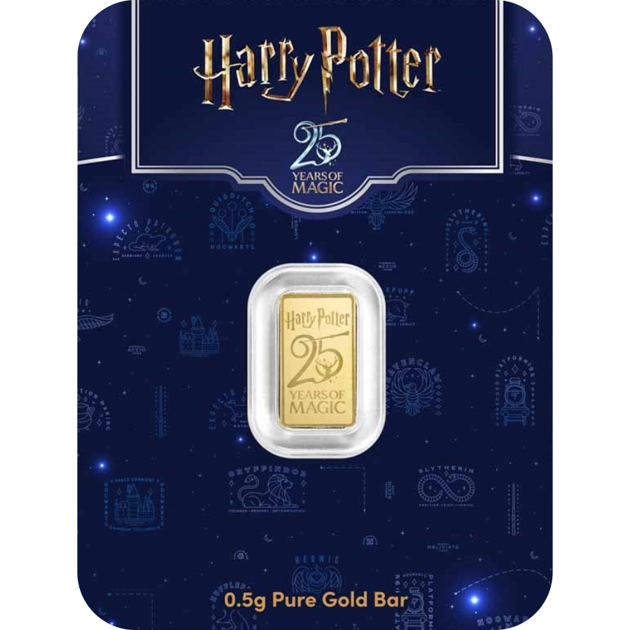 Harry Potter 1/2 gram Gold Bar Harry Potter 25th Anniversary
