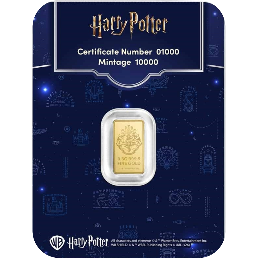 Harry Potter 1/2 gram Gold Bar Harry Potter 25th Anniversary