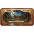 Whitetail Deer 10 oz  .999 Copper Bar Colorized in Capsule
