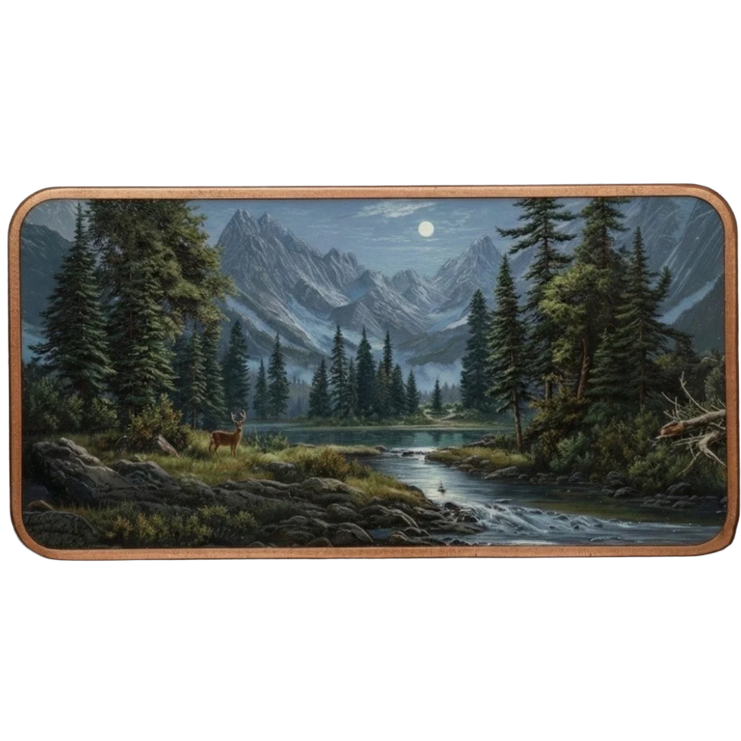 Whitetail Deer 10 oz  .999 Copper Bar Colorized in Capsule
