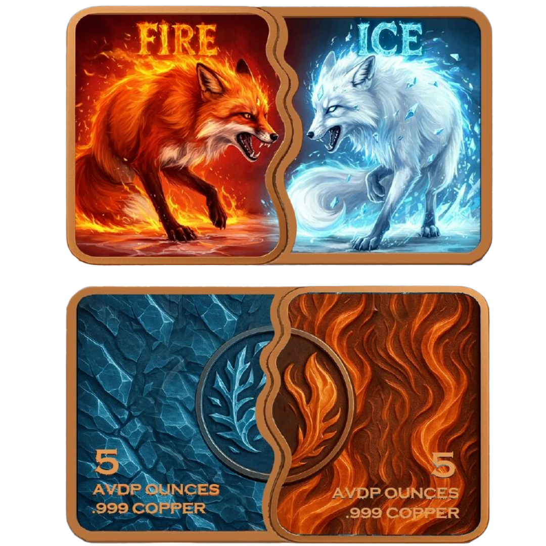 Fire & Ice 1st Release Fox Fusion 10 oz Copper Color Art Bar