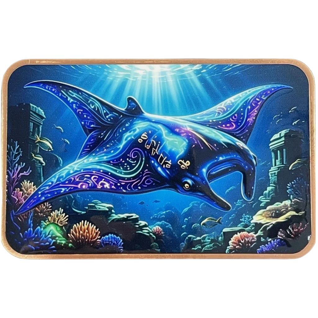 Manta Ray 5 oz Colorized Copper Bar – Ocean Creatures