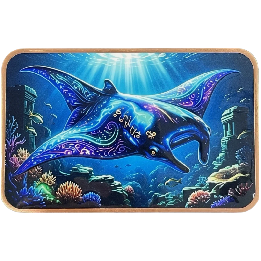 Manta Ray 5 oz Colorized Copper Bar – Ocean Creatures