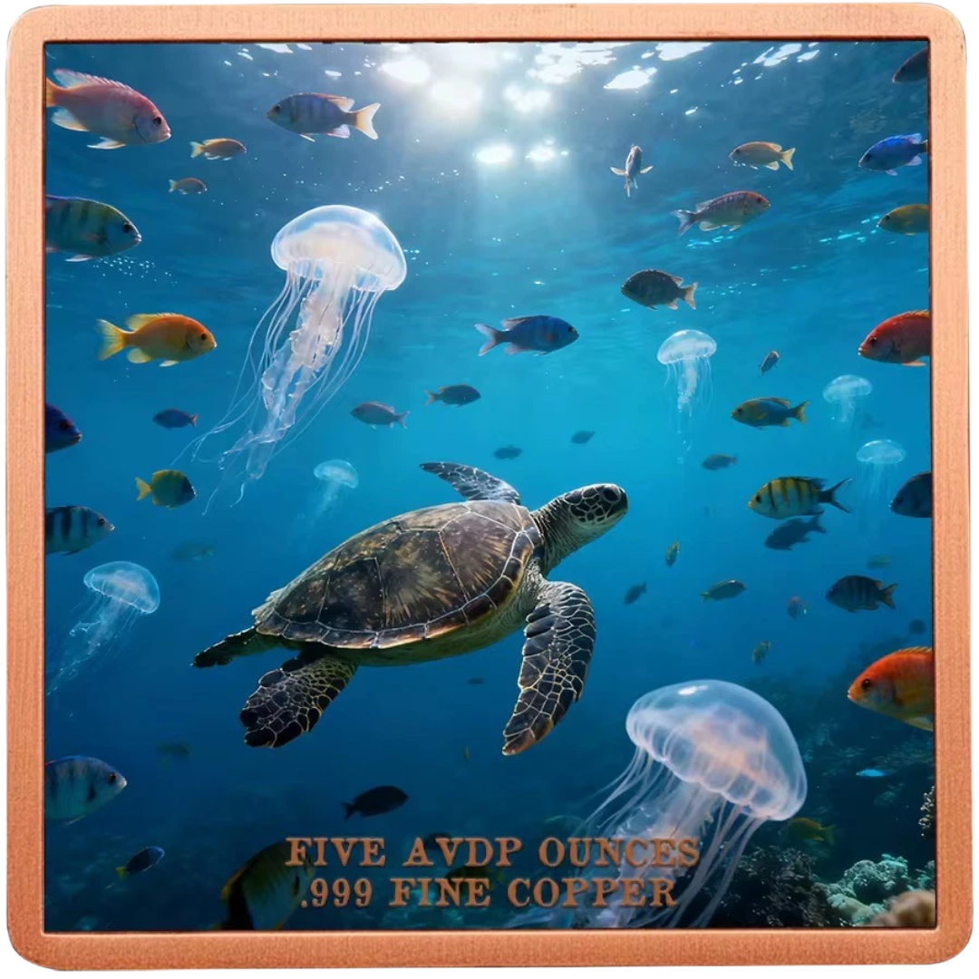 Mermaid Queen 5 oz .999 Fine Copper Square Art Bar