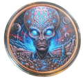 Starborn Watcher Alien 5 oz Copper  Liberia Colorized Copper Coin in Capsule