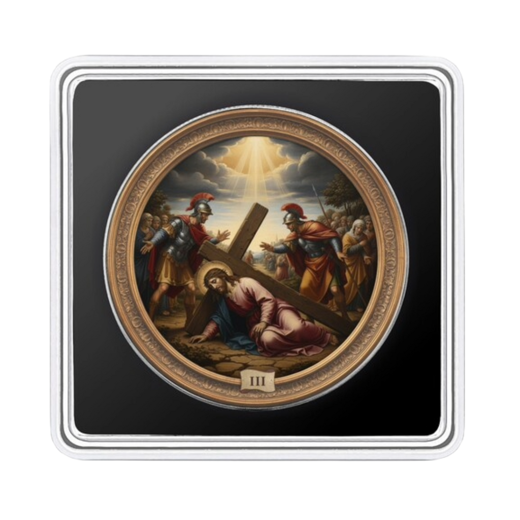 Station 3: Jesus Falls The First Time - Via Crucis: The Fifteen Stations - 1 oz .999 Fine Silver