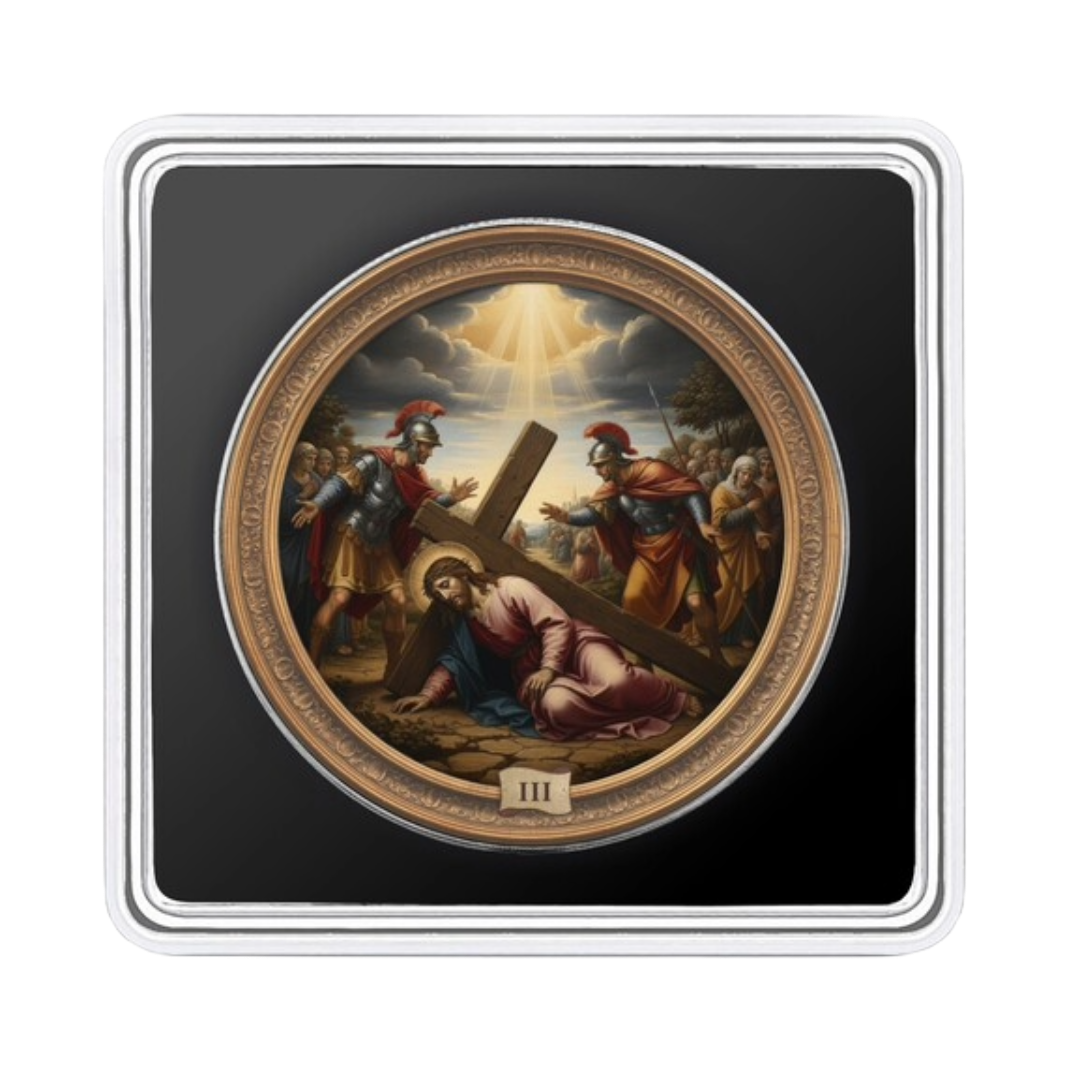Station 3: Jesus Falls The First Time - Via Crucis: The Fifteen Stations - 1 oz .999 Fine Silver