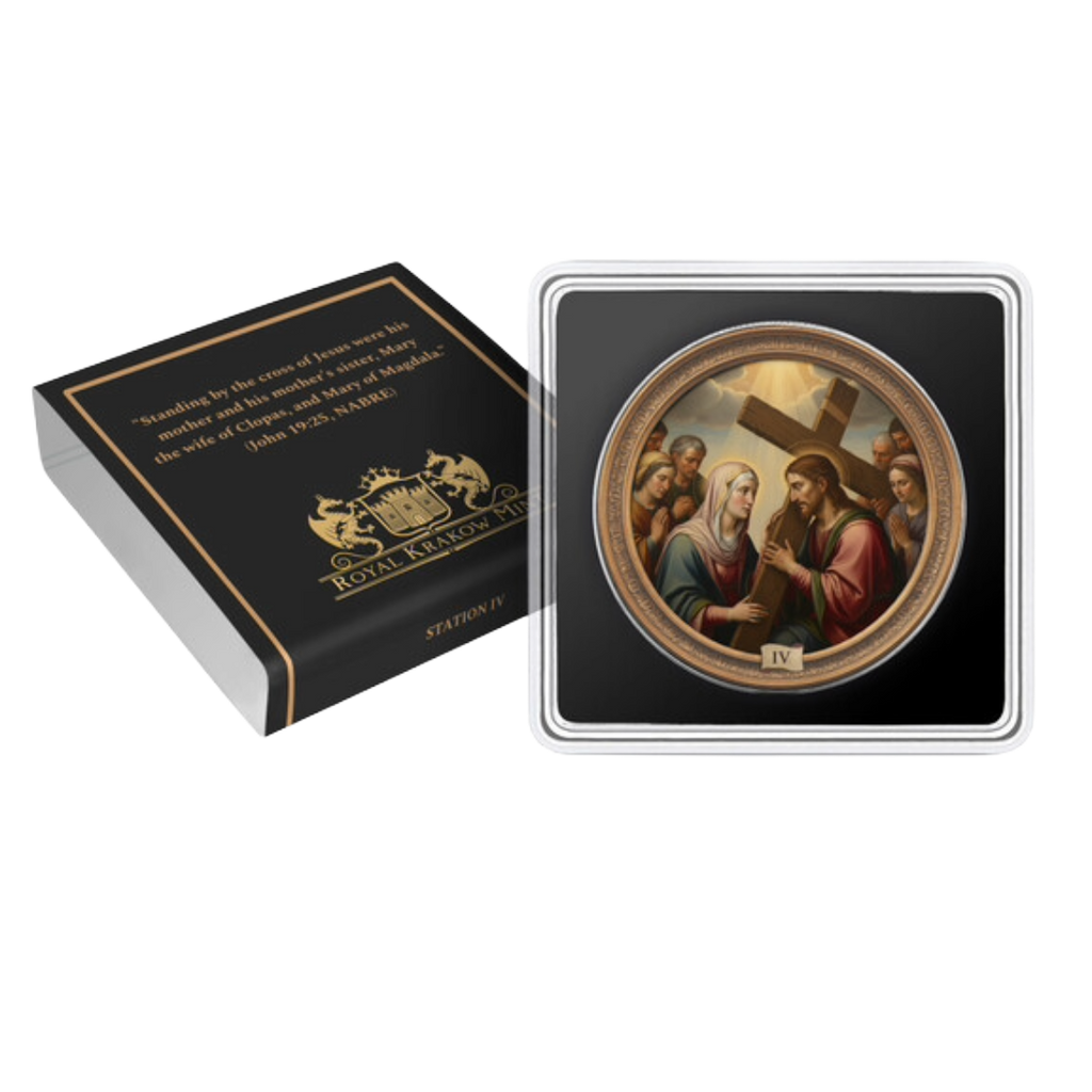 Station 4: Jesus Meets His Blessed Mother - Via Crucis: The Fifteen Stations - 1 oz .999 Fine Silver