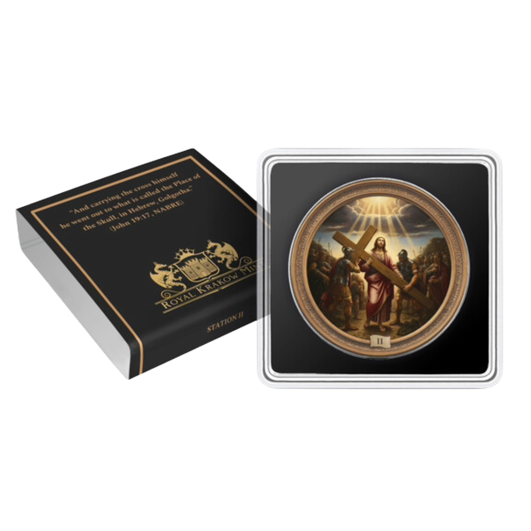 Station 2: Jesus Takes Up His Cross - Via Crucis: The Fifteen Stations - 1 oz .999 Fine Silver