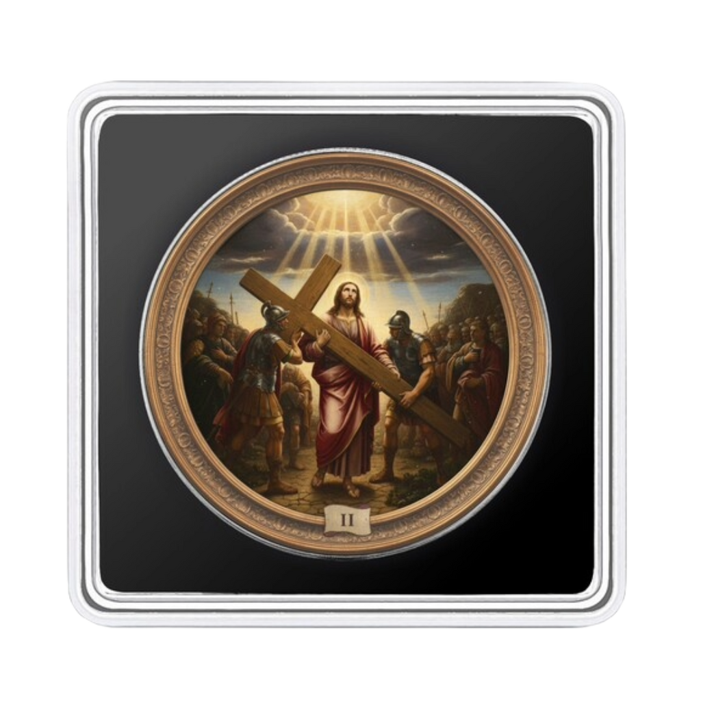 Station 2: Jesus Takes Up His Cross - Via Crucis: The Fifteen Stations - 1 oz .999 Fine Silver