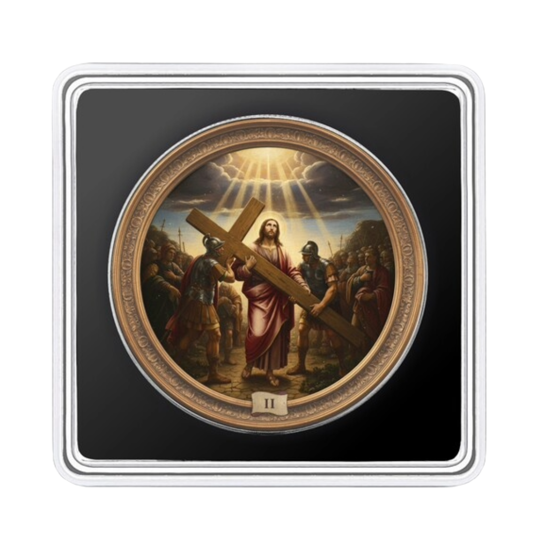 Station 2: Jesus Takes Up His Cross - Via Crucis: The Fifteen Stations - 1 oz .999 Fine Silver
