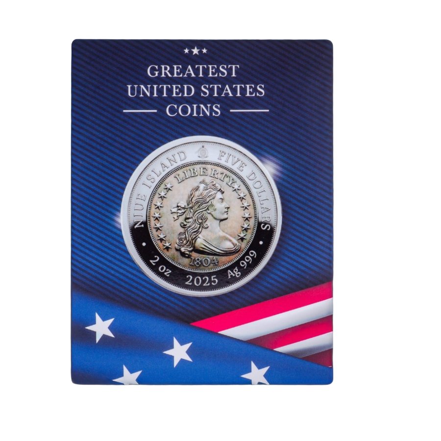 Niue $5 2025 Silver 999. 2oz AF: 1804 Draped bust GREATEST USA COINS