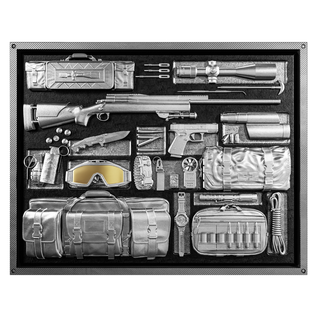 2025 Samoa Mission X – Sniper Rifle 2 oz Gilded Antiqued High Relief Silver Coin
