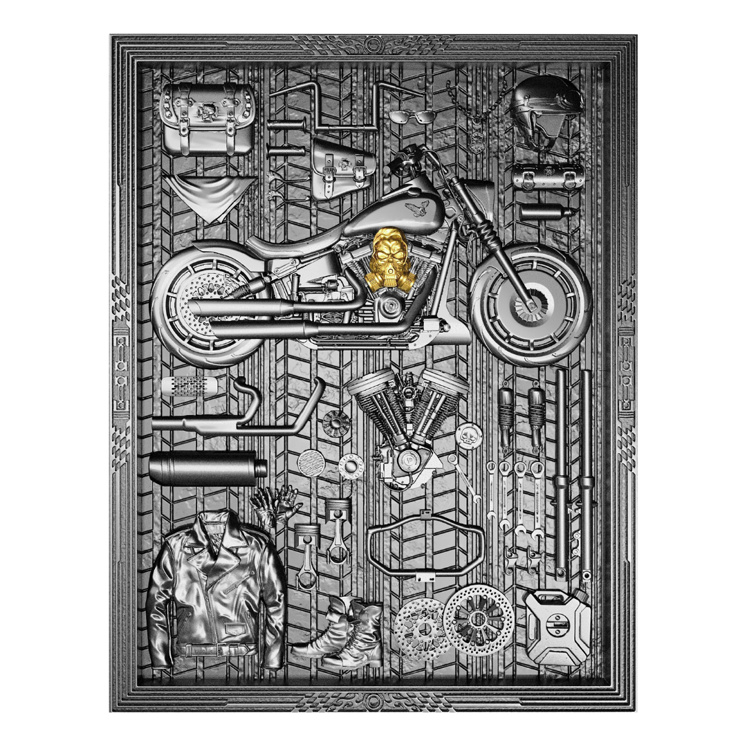 Journey on the Road 2 oz Silver Coin – 2025 Samoa 5 Tala Antiqued with Gold Gilded Finish