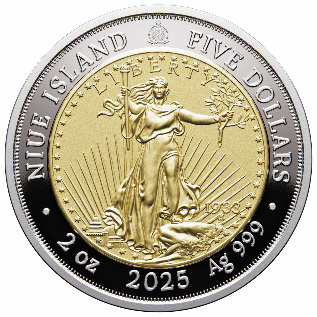 1933 DOUBLE EAGLE Greatest US Coins 2 Oz Silver Coin 5$ Niue 2025
