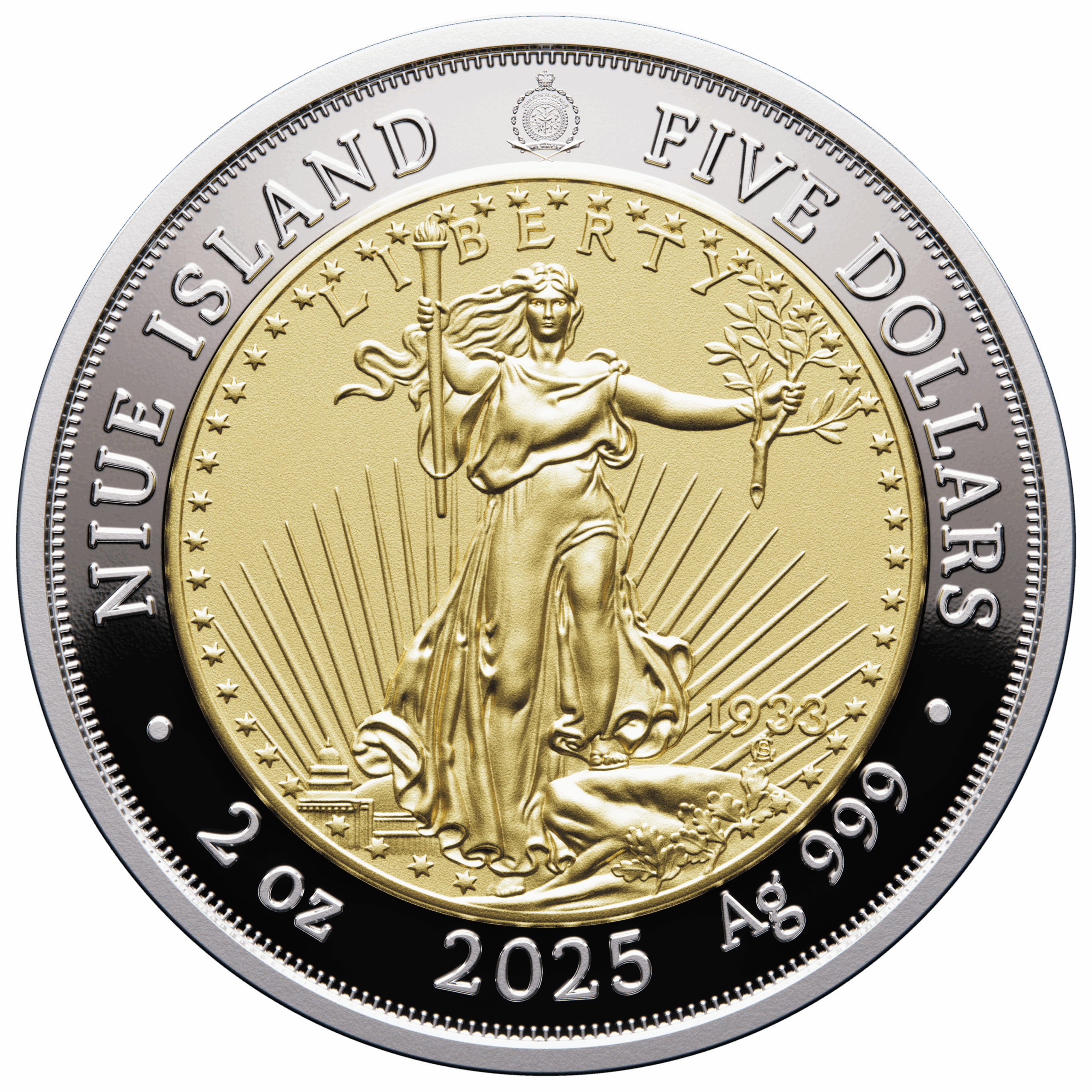 1933 DOUBLE EAGLE Greatest US Coins 2 Oz Silver Coin 5$ Niue 2025