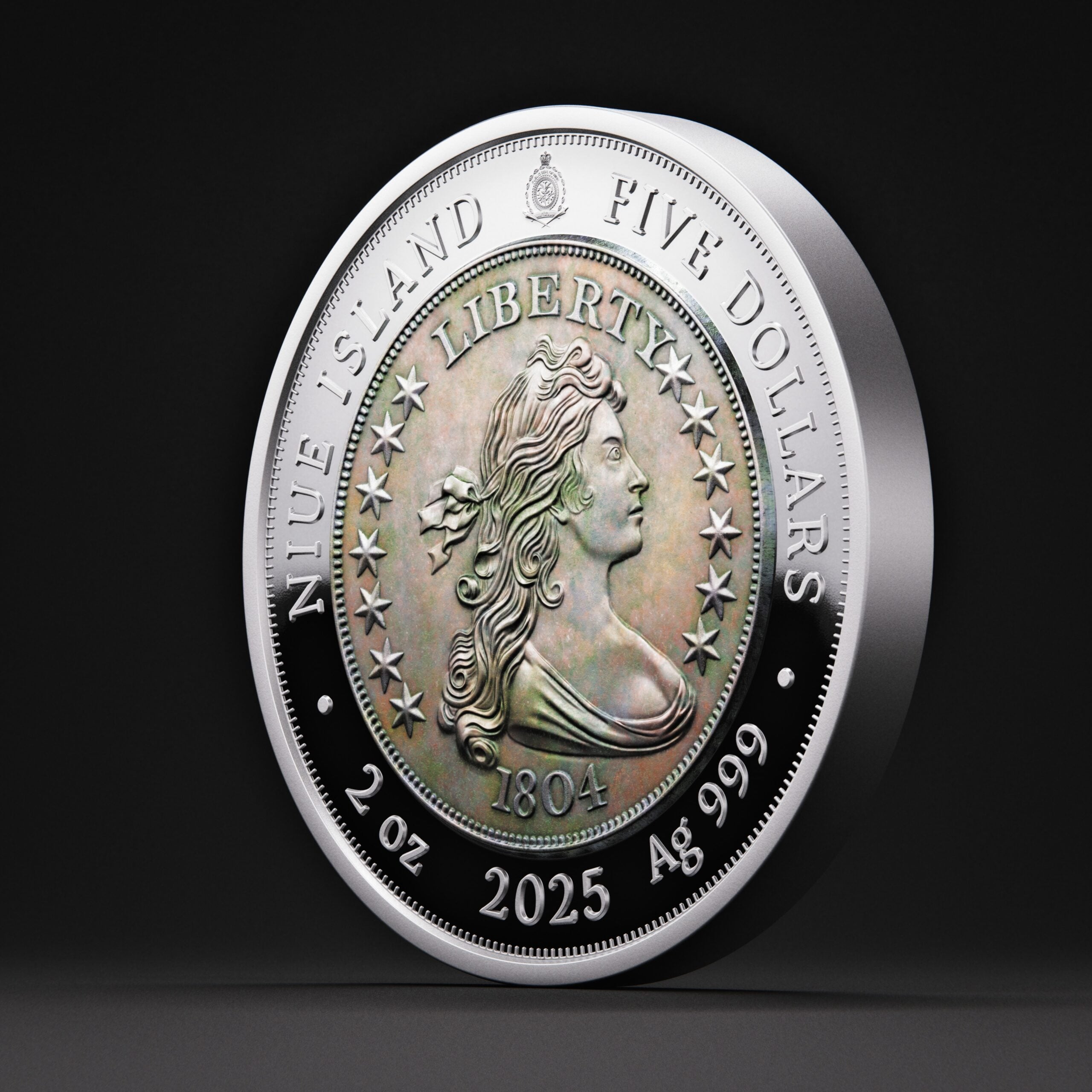 Niue $5 2025 Silver 999. 2oz AF: 1804 Draped bust GREATEST USA COINS