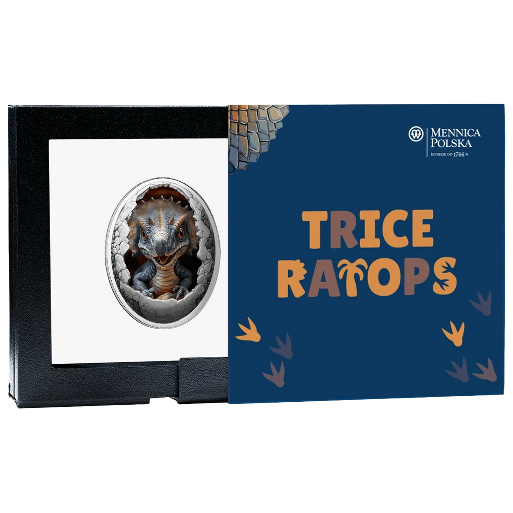 2025 Cameroon Dinosauria - Triceratops 16.81g Silver Proof Lenticular Coin